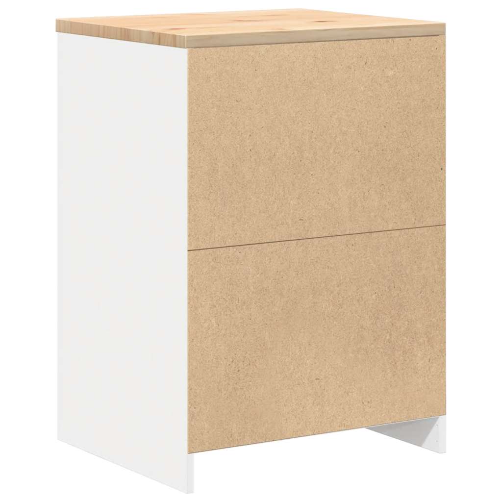 Garage Storage Cabinet White 60x51x85 cm Solid Wood Pine
