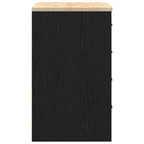 Garage Storage Cabinet Black 60x51x85 cm Solid Wood Pine
