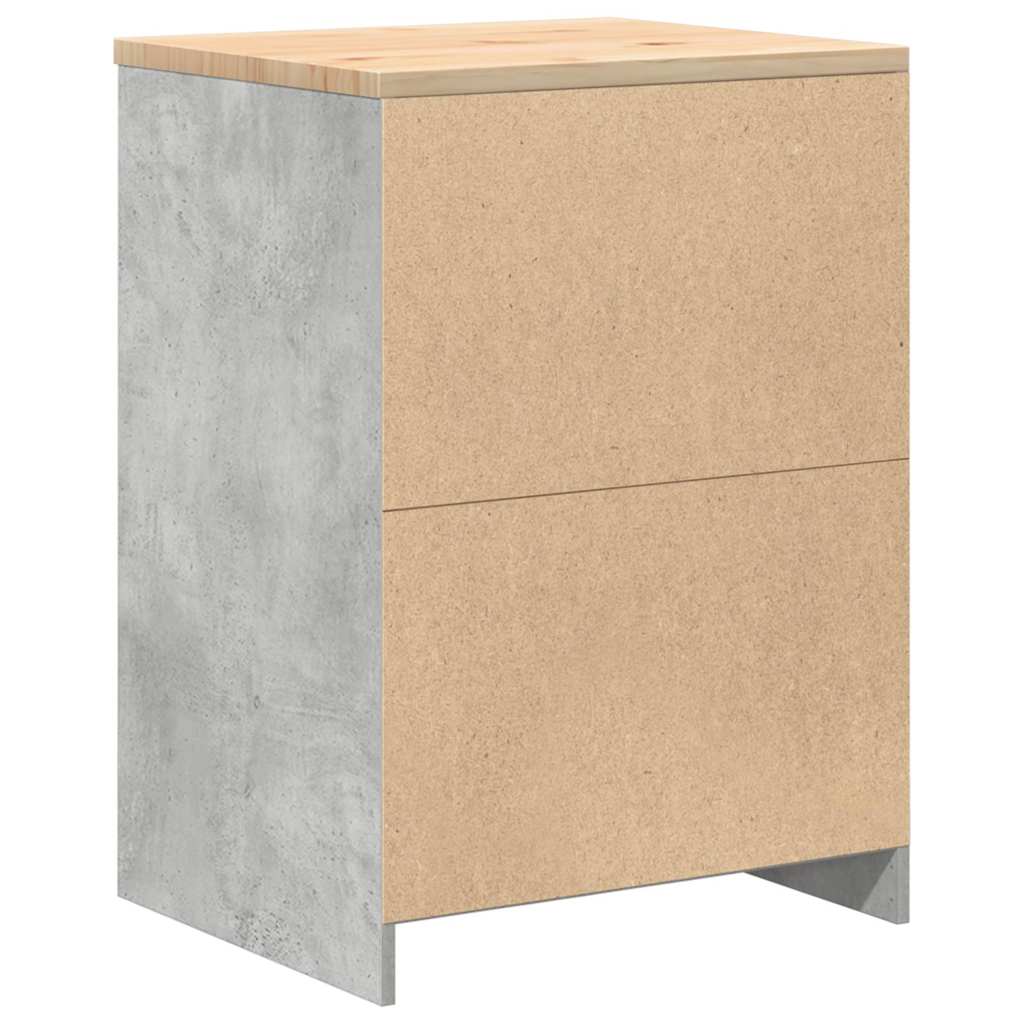 Garage Storage Cabinet Concrete Grey 60x51x85 cm Solid Wood Pine