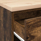 Garage Storage Cabinet Smoked Oak 60x51x85 cm Solid Wood Pine