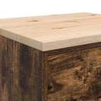 Garage Storage Cabinet Smoked Oak 60x51x85 cm Solid Wood Pine