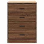 Garage Storage Cabinet Brown Oak 60x51x85 cm Solid Wood Pine