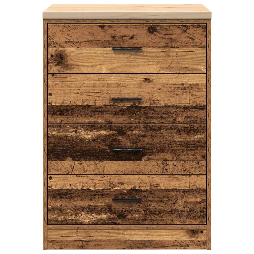 Garage Storage Cabinet Old Wood 60x51x85 cm Solid Wood Pine