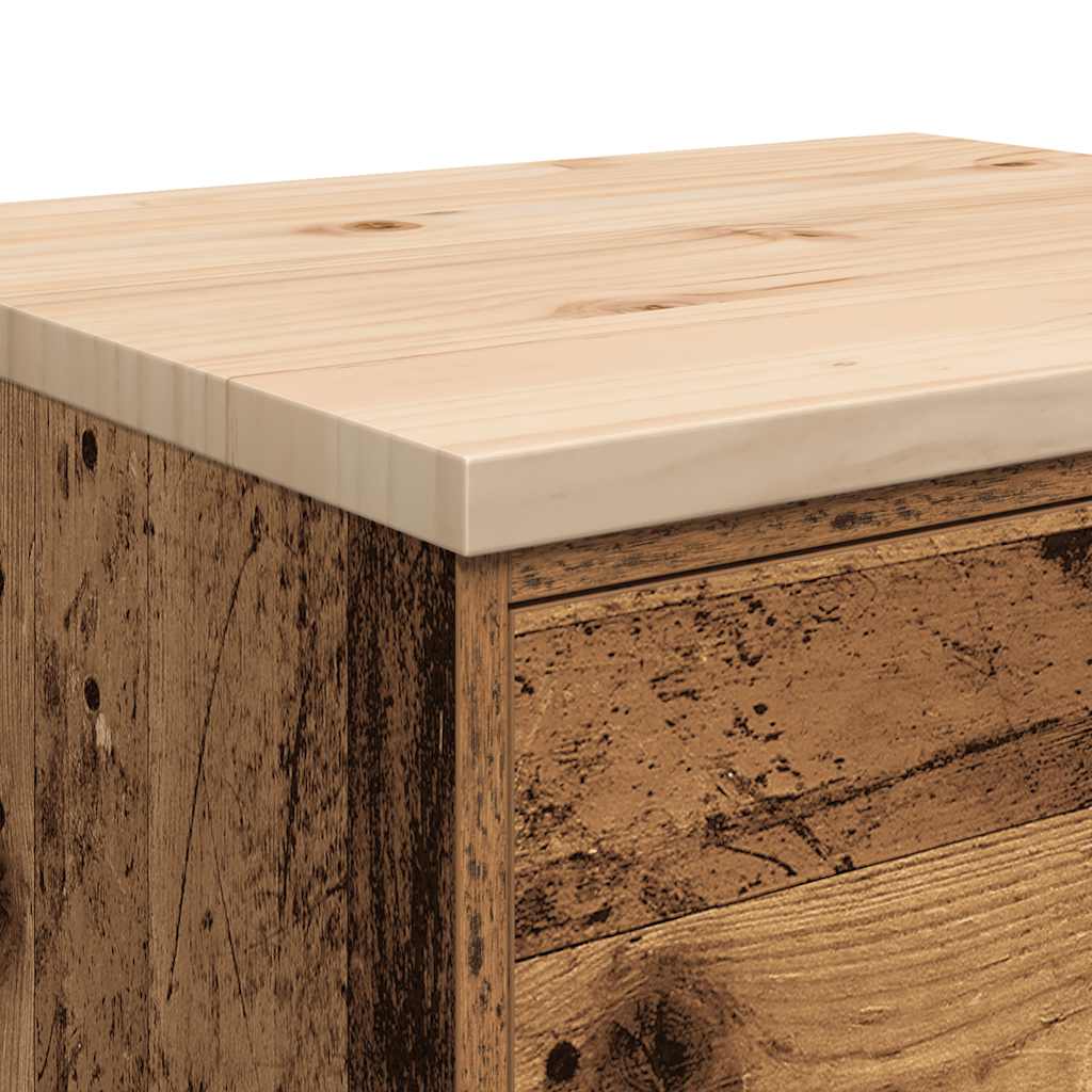 Garage Storage Cabinet Old Wood 60x51x85 cm Solid Wood Pine