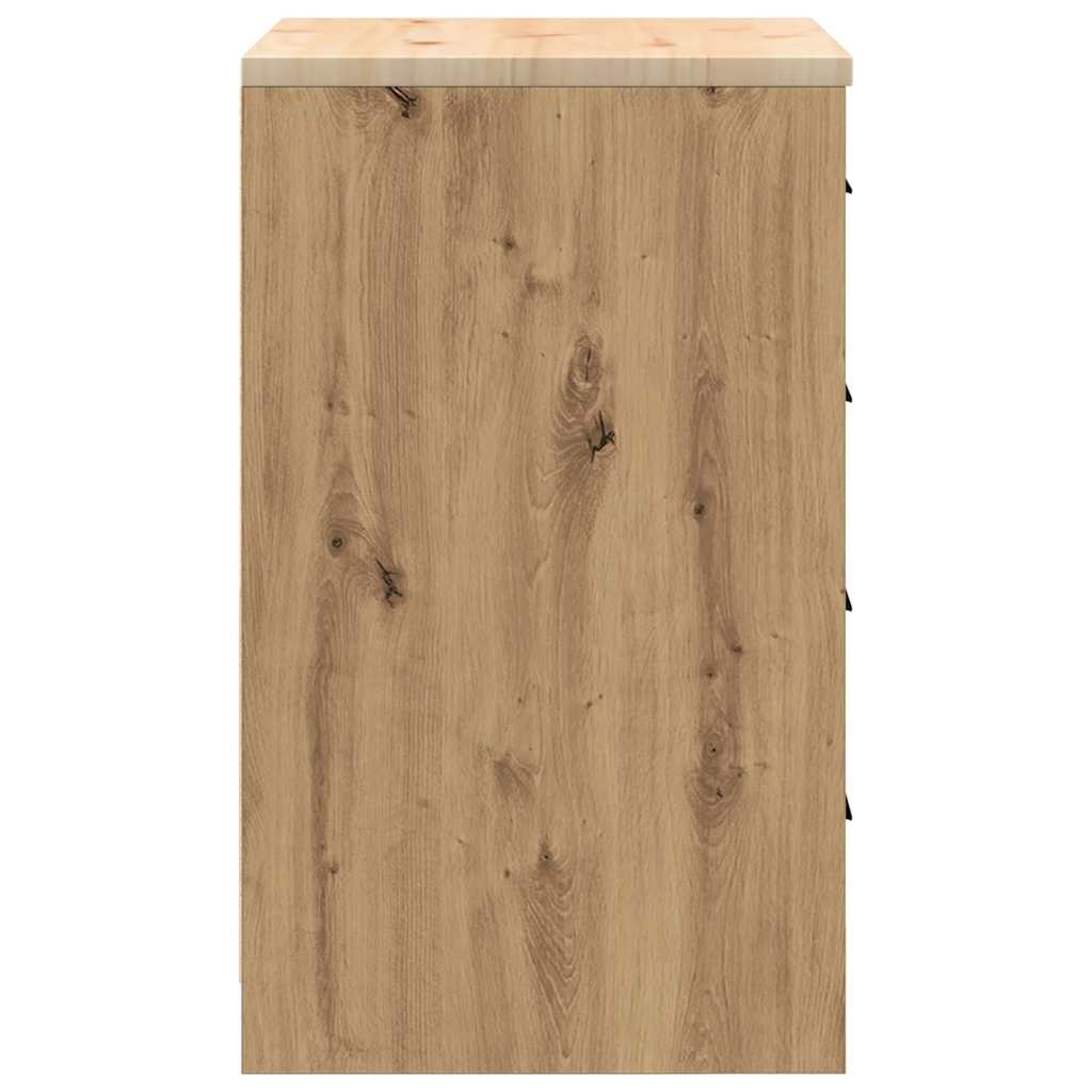 Garage Storage Cabinet Artisan Oak 60x51x85 cm Solid Wood Pine