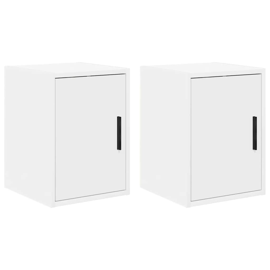 Garage Wall Cabinets 2 pcs White Engineered Wood