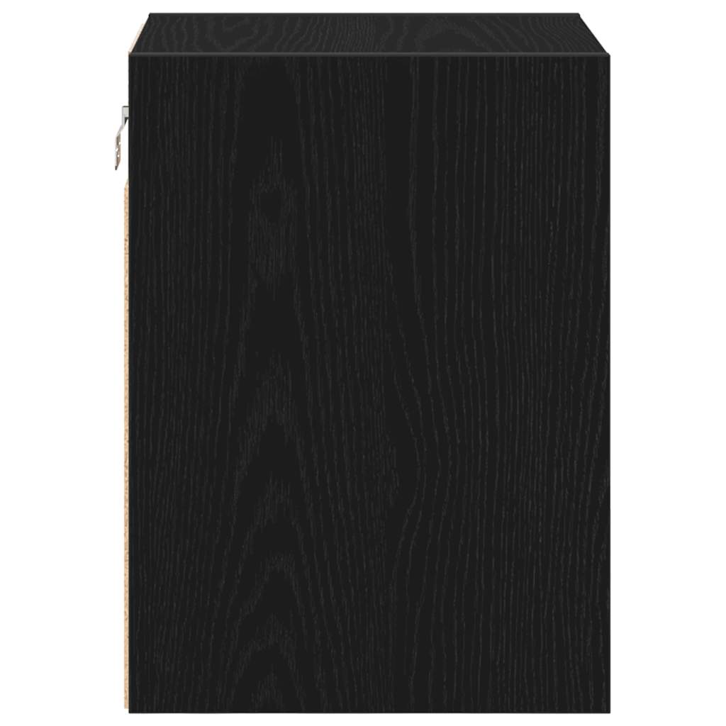 Garage Wall Cabinet Black Engineered Wood