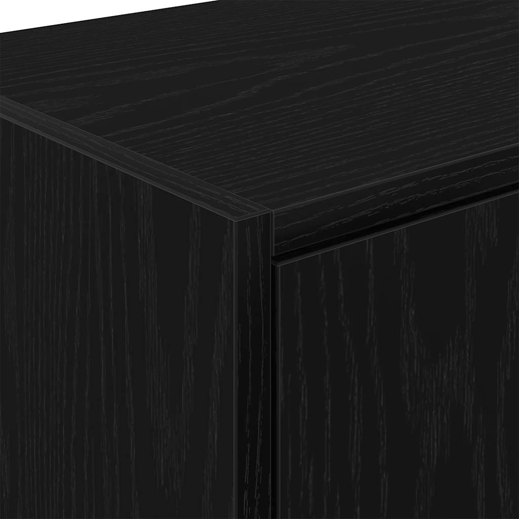 Garage Wall Cabinet Black Engineered Wood