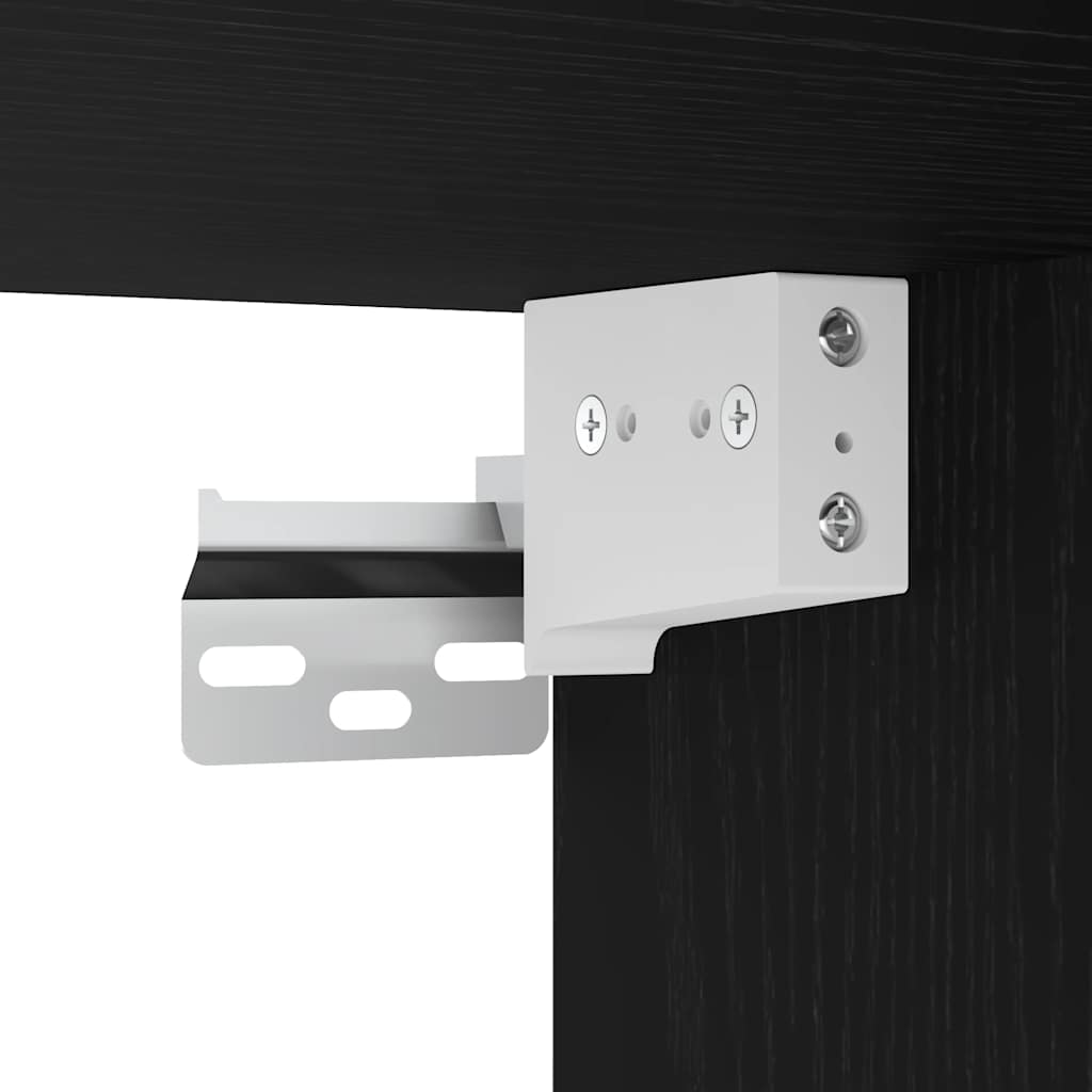 Garage Wall Cabinet Black Engineered Wood