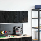 Garage Wall Cabinets 2 pcs Black Engineered Wood