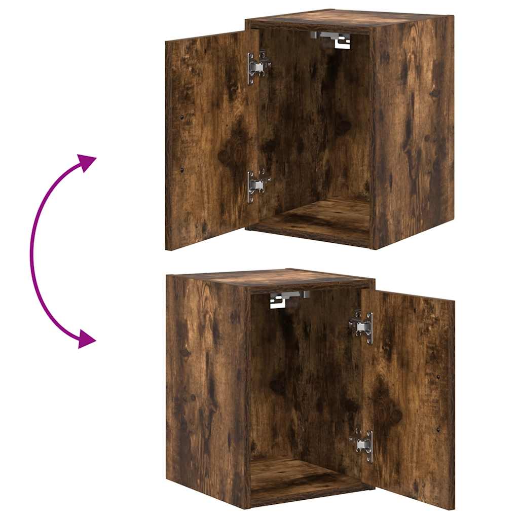 Garage Wall Cabinets 2 pcs Smoked Oak Engineered Wood