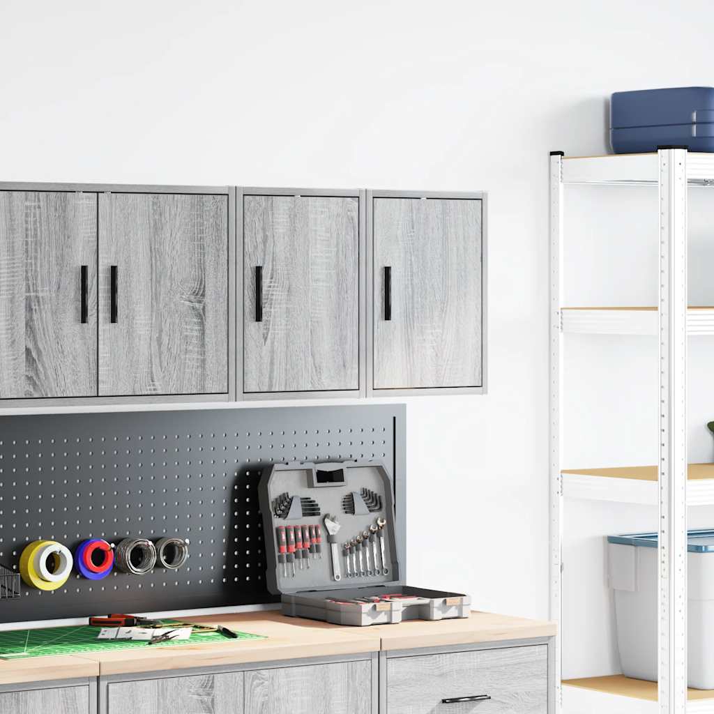 Garage Wall Cabinets 2 pcs Grey Sonoma Engineered Wood