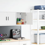 Garage Wall Cabinet White Engineered Wood