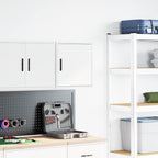 Garage Wall Cabinet White Engineered Wood