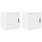 Garage Wall Cabinets 2 pcs White Engineered Wood