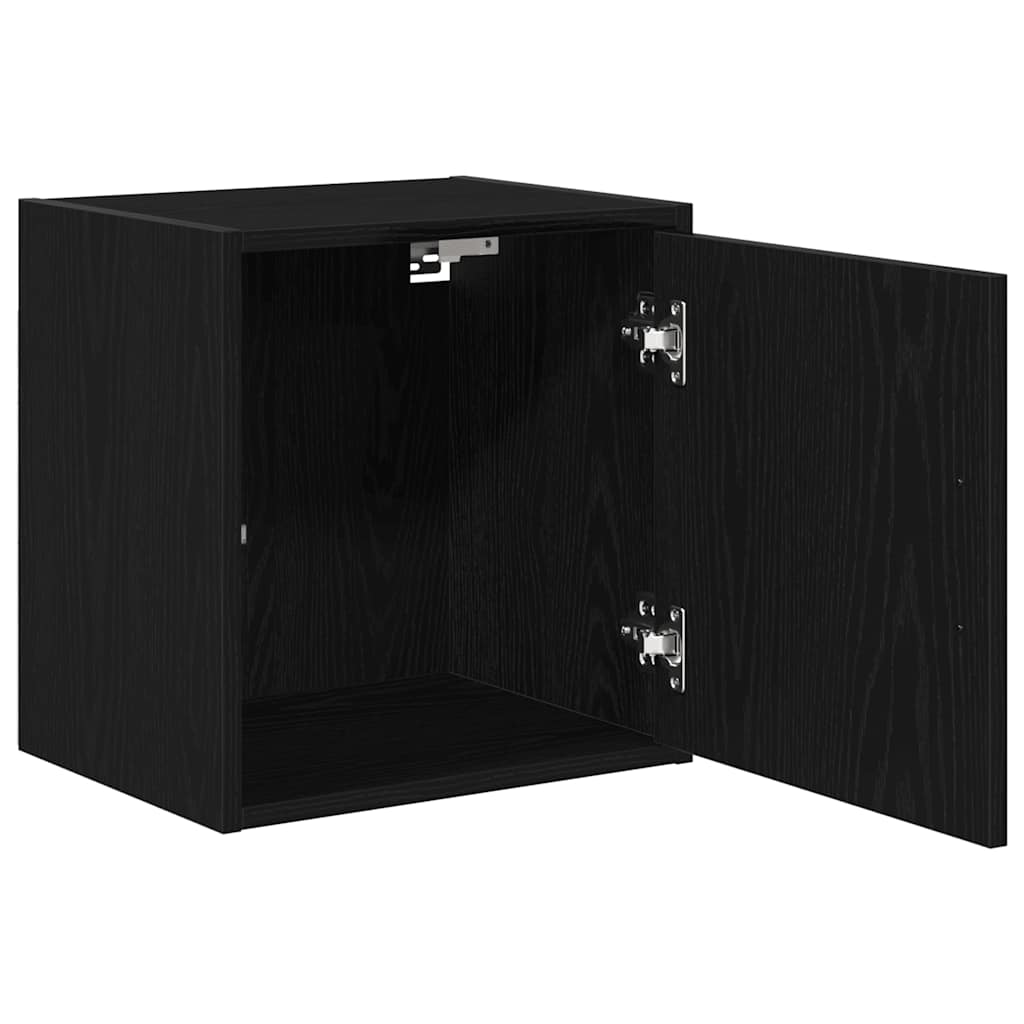 Garage Wall Cabinet Black Engineered Wood