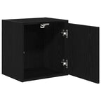 Garage Wall Cabinet Black Engineered Wood