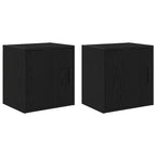 Garage Wall Cabinets 2 pcs Black Engineered Wood