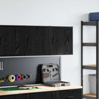 Garage Wall Cabinets 2 pcs Black Engineered Wood