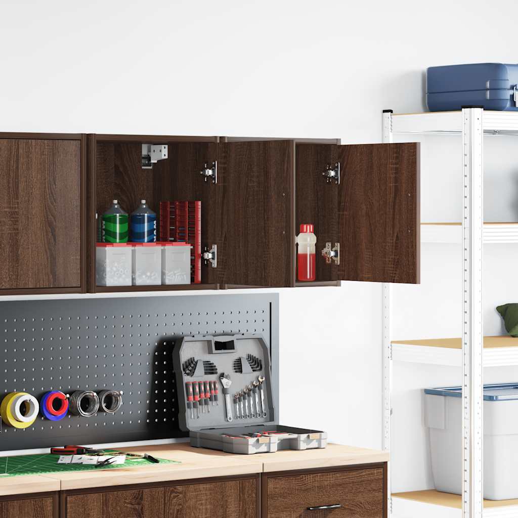 Garage Wall Cabinets 2 pcs Brown Oak Engineered Wood