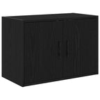 Garage Wall Cabinet Black Engineered Wood
