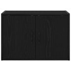 Garage Wall Cabinet Black Engineered Wood
