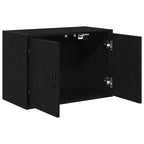 Garage Wall Cabinets 2 pcs Black Engineered Wood