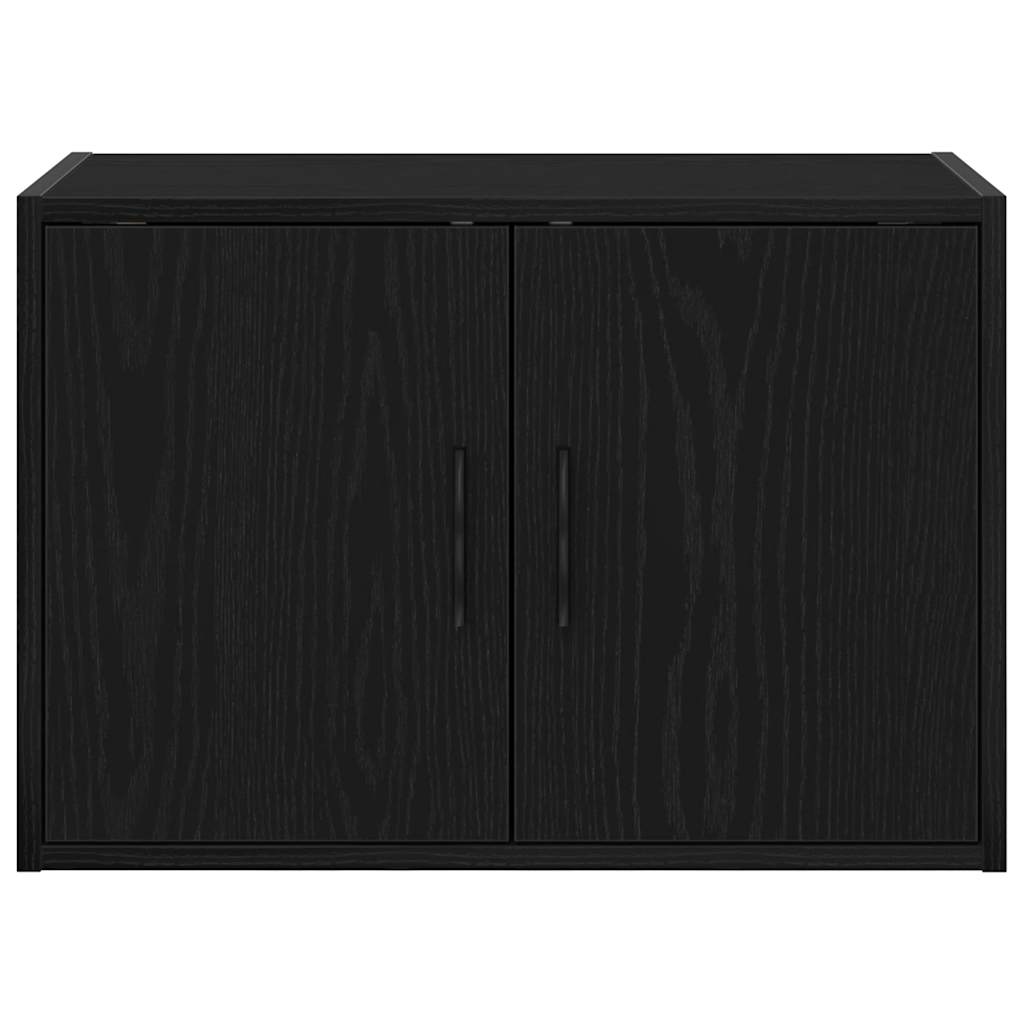 Garage Wall Cabinets 2 pcs Black Engineered Wood