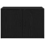 Garage Wall Cabinets 2 pcs Black Engineered Wood