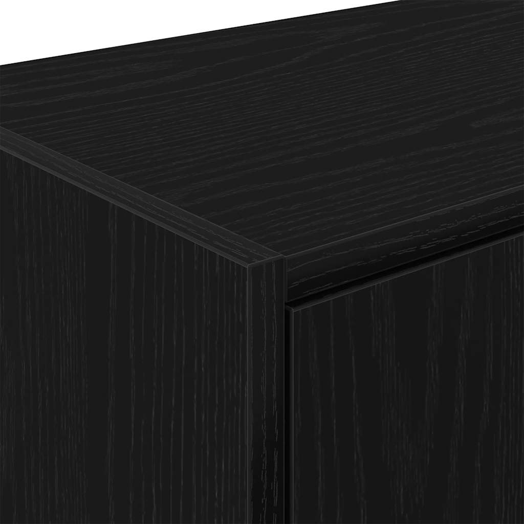 Garage Wall Cabinets 2 pcs Black Engineered Wood
