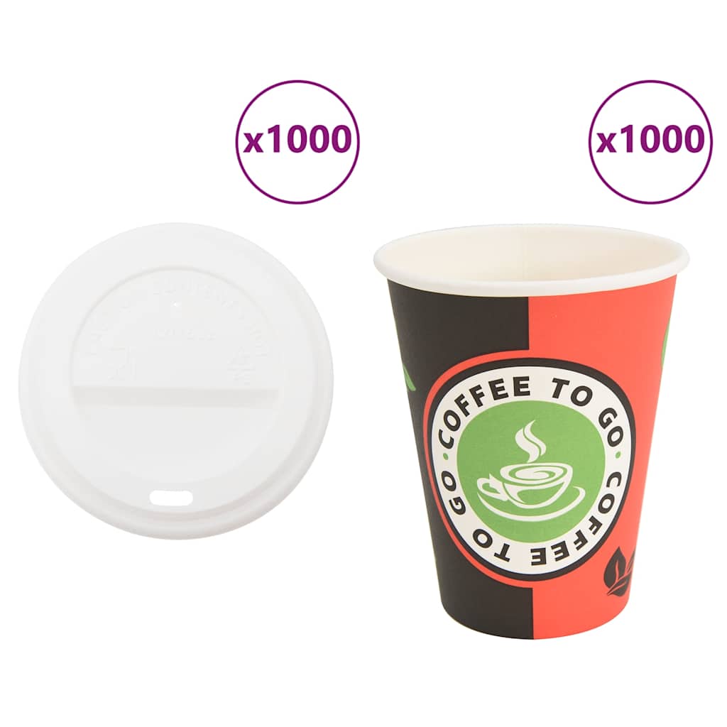 Paper Coffee Cups with Lids 1000 pcs 4oz 100ml