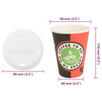 Paper Coffee Cups with Lids 1000 pcs 4oz 100ml