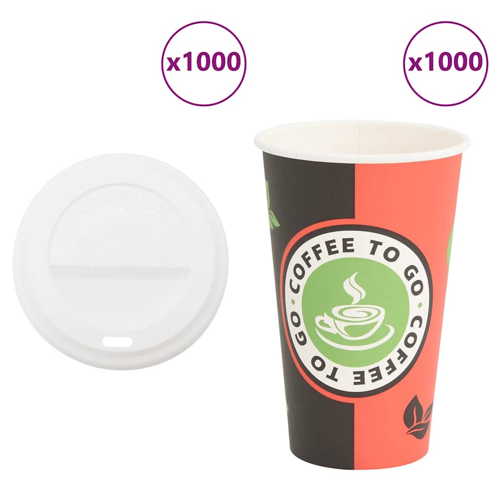 Paper Coffee Cups With Lids 1000 Pcs 4Oz 120Ml
