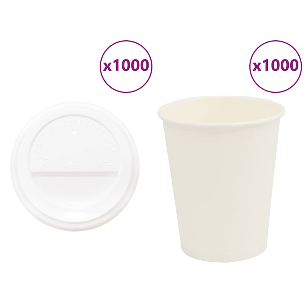 Paper Coffee Cups With Lids 1000 Pcs 16Oz 400Ml