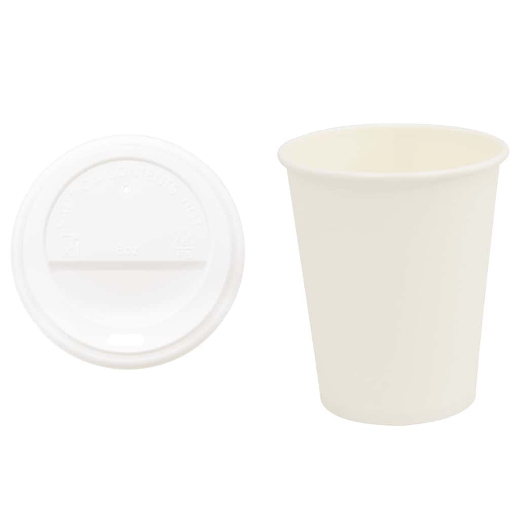 Paper Coffee Cups with Lids 1000 pcs 8oz 200ml