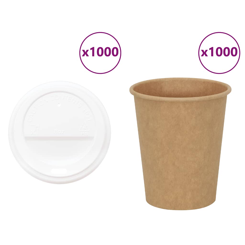 Paper Coffee Cups With Lids 1000 Pcs 4Oz 100Ml