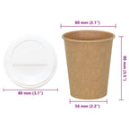 Paper Coffee Cups with Lids 1000 pcs 8oz 200ml