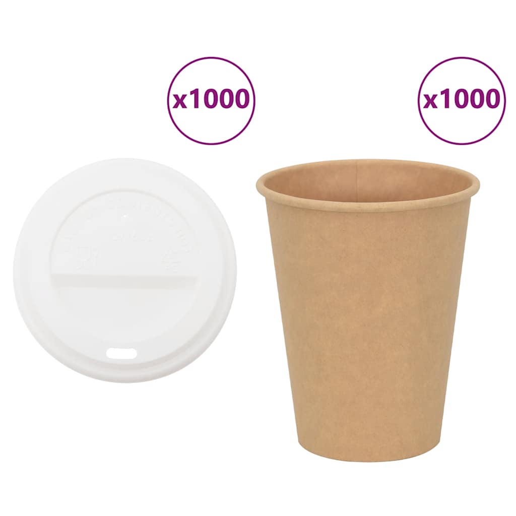 Paper Coffee Cups with Lids 1000 pcs 12oz 300ml
