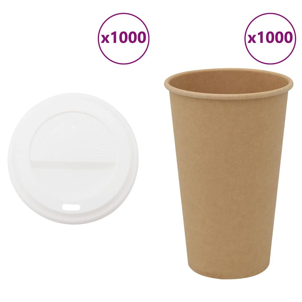 Paper Coffee Cups with Lids 1000 pcs 16oz 400ml