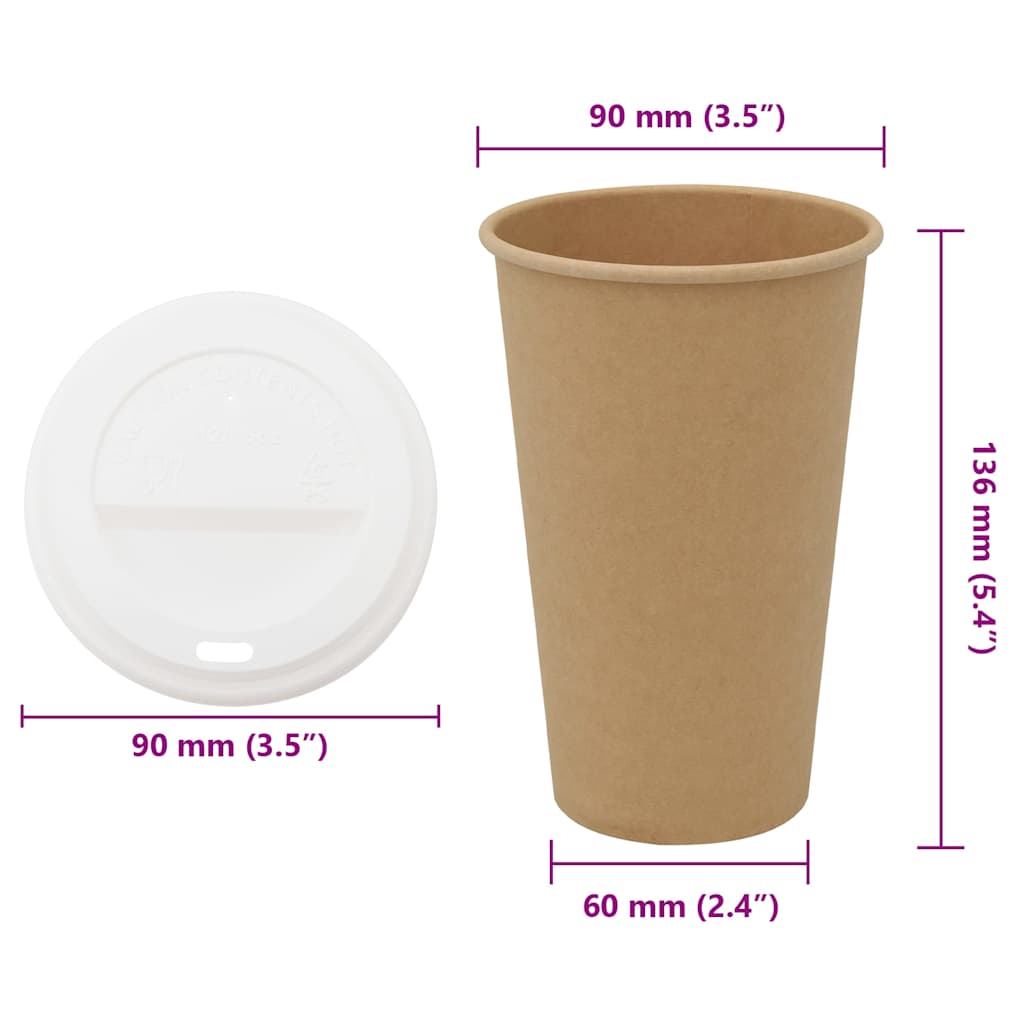 Paper Coffee Cups with Lids 1000 pcs 16oz 400ml