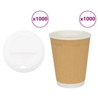 Paper Coffee Cups With Lids 1000 Pcs 8Oz 200Ml