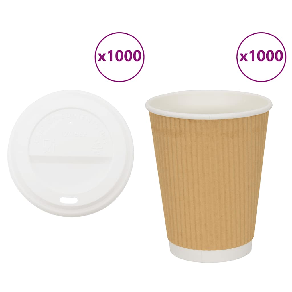 Paper Coffee Cups with Lids 1000 pcs 16oz 400ml