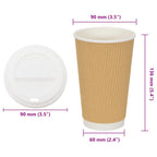 Paper Coffee Cups with Lids 1000 pcs 16oz 400ml
