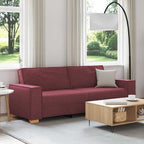 3-Seater Sofa with Cushion Wine red 220 x 78 x 84 cm Fabric