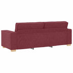3-Seater Sofa with Cushion Wine red 220 x 78 x 84 cm Fabric