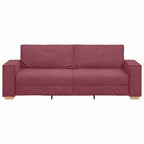 3-Seater Sofa with Cushion Wine red 220 x 78 x 84 cm Fabric