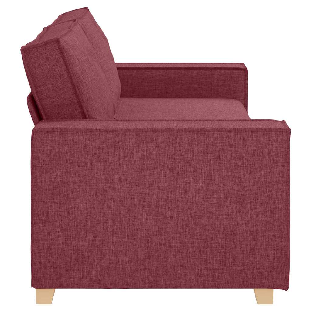 3-Seater Sofa with Cushion Wine red 220 x 78 x 84 cm Fabric
