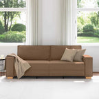 3-Seater Sofa with Cushion Brown 220 x 78 x 84 cm Fabric