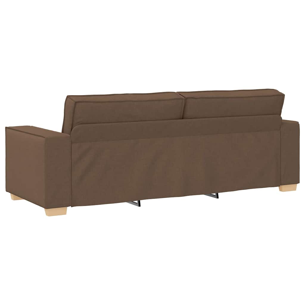 3-Seater Sofa with Cushion Brown 220 x 78 x 84 cm Fabric