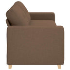 3-Seater Sofa with Cushion Brown Fabric